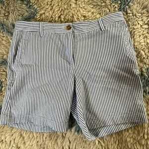 Talbot’s Women’s fitted chino Blue and White Striped Women's Shorts